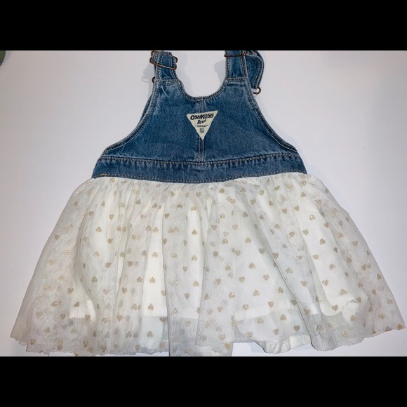 Oshkosh denim gold heart dress sz 24 months - Picture 5 of 5